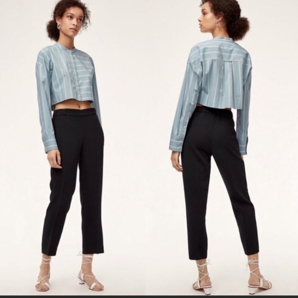 Aritzia Wilfred Crepe Darontal Pull On Pant Trousers Black Size 2